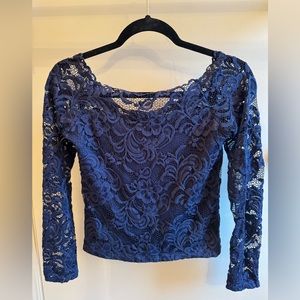 Ambiance lace blouse dark blue